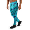 Turquoise Bubble Butterfly Print Men's Joggers-grizzshop