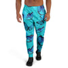 Turquoise Bubble Butterfly Print Men's Joggers-grizzshop