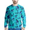 Turquoise Bubble Butterfly Print Men's Sweatshirt-grizzshop