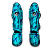 Turquoise Bubble Butterfly Print Muay Thai Shin Guard-grizzshop