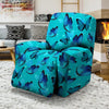 Turquoise Bubble Butterfly Print Recliner Cover-grizzshop