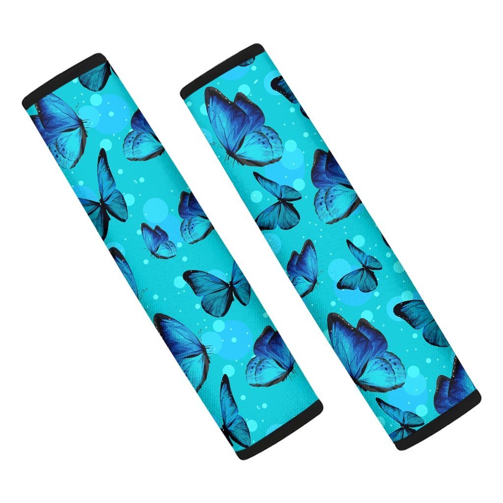 Turquoise Bubble Butterfly Print Seat Belt Cover-grizzshop