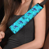 Turquoise Bubble Butterfly Print Seat Belt Cover-grizzshop