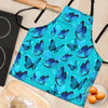 Turquoise Bubble Butterfly Print Women's Apron-grizzshop