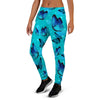 Turquoise Bubble Butterfly Print Women's Joggers-grizzshop