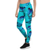 Turquoise Bubble Butterfly Print Women's Leggings-grizzshop