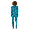 Turquoise Bubble Butterfly Print Women's Pajamas-grizzshop