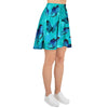 Turquoise Bubble Butterfly Print Women's Skirt-grizzshop