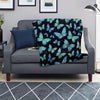 Turquoise Butterfly Print Blanket-grizzshop