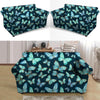 Turquoise Butterfly Print Loveseat Cover-grizzshop