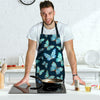 Turquoise Butterfly Print Men's Apron-grizzshop