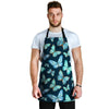 Turquoise Butterfly Print Men's Apron-grizzshop