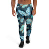 Turquoise Butterfly Print Men's Joggers-grizzshop