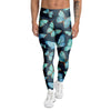 Turquoise Butterfly Print Men's Leggings-grizzshop