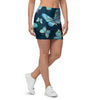 Turquoise Butterfly Print Mini Skirt-grizzshop