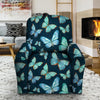 Turquoise Butterfly Print Recliner Cover-grizzshop