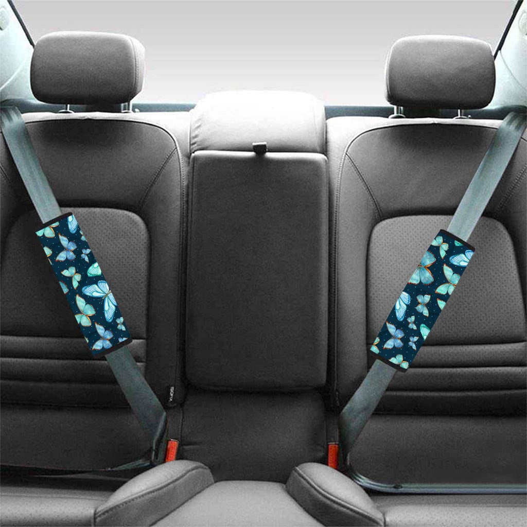 Turquoise Butterfly Print Seat Belt Cover-grizzshop