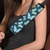 Turquoise Butterfly Print Seat Belt Cover-grizzshop
