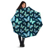 Turquoise Butterfly Print Umbrella-grizzshop