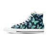 Turquoise Butterfly Print Women's High Top Shoes-grizzshop