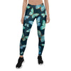 Turquoise Butterfly Print Women's Leggings-grizzshop