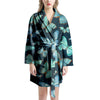 Turquoise Butterfly Print Women's Robe-grizzshop