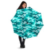 Turquoise Camo And Camouflage Print Umbrella-grizzshop