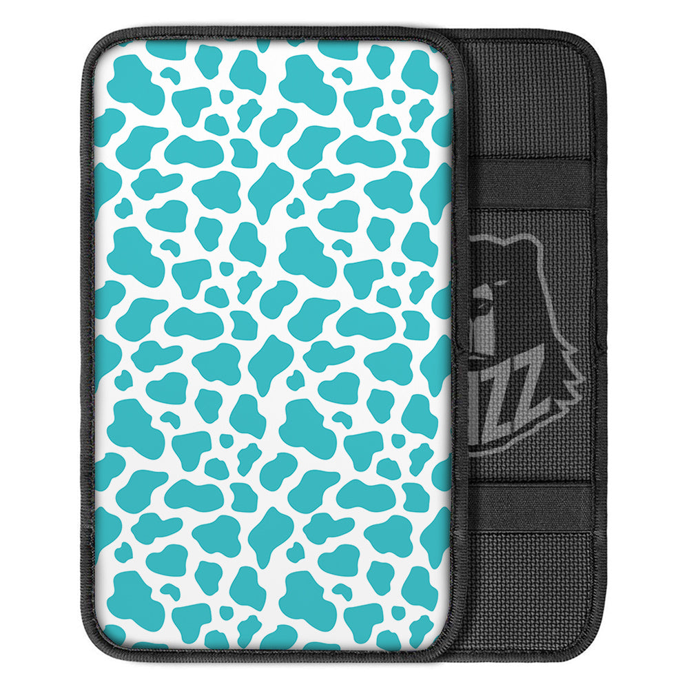 Turquoise Cow Print Pattern Car Center Console Cover-grizzshop