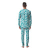 Turquoise Cow Print Pattern Men's Pajamas-grizzshop