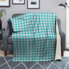 Turquoise Houndstooth Print Blanket-grizzshop