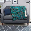 Turquoise Leopard Print Pattern Blanket-grizzshop