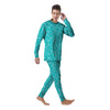 Turquoise Paisley Bandana Print Men's Pajamas-grizzshop