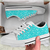 Turquoise Paisley Bandana Print White Low Top Shoes-grizzshop