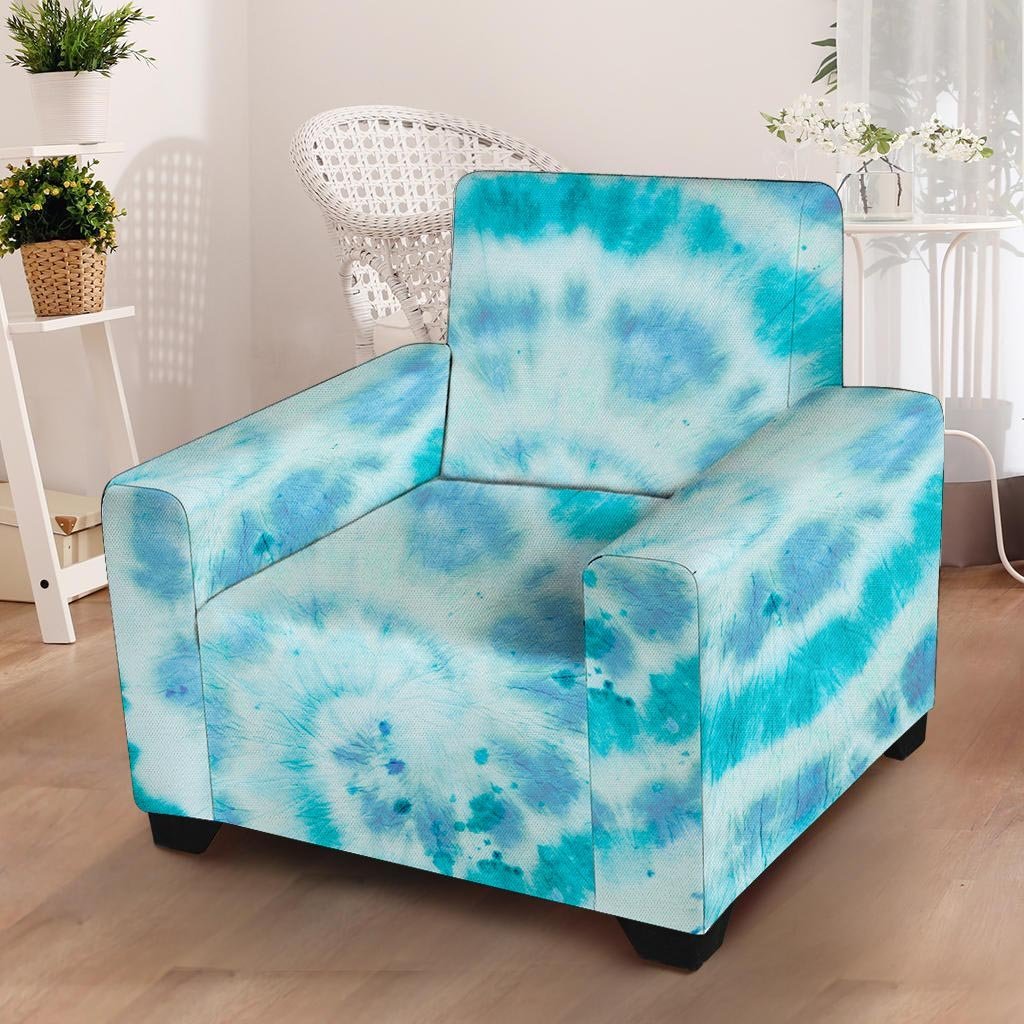 Turquoise Tie Dye Armchair Cover-grizzshop