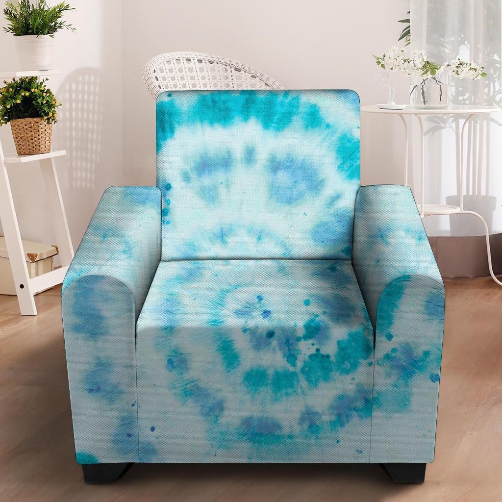 Turquoise Tie Dye Armchair Cover-grizzshop