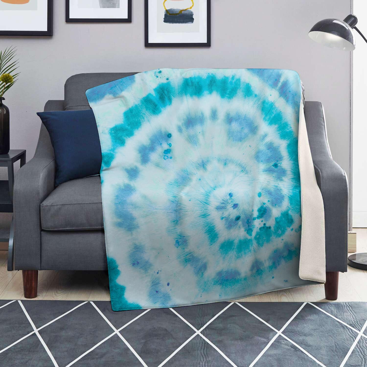 Turquoise Tie Dye Blanket-grizzshop