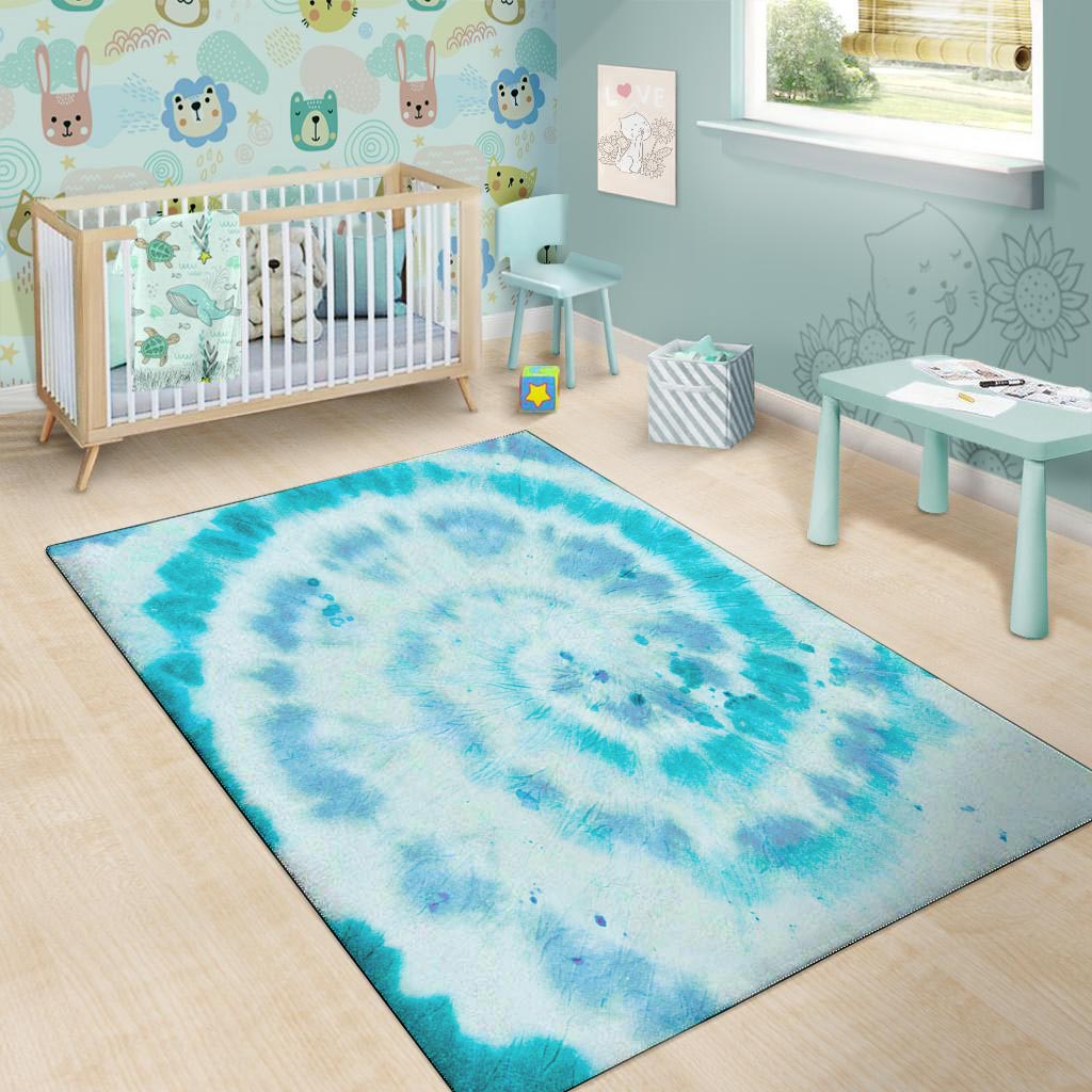 Turquoise Tie Dye Floor Mat-grizzshop