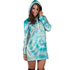 Turquoise Tie Dye Hoodie Dress-grizzshop