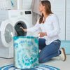 Turquoise Tie Dye Laundry Basket-grizzshop