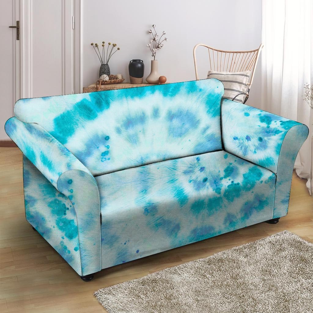 Turquoise Tie Dye Loveseat Cover-grizzshop