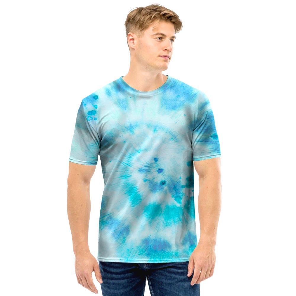 Turquoise Tie Dye Men T Shirt-grizzshop