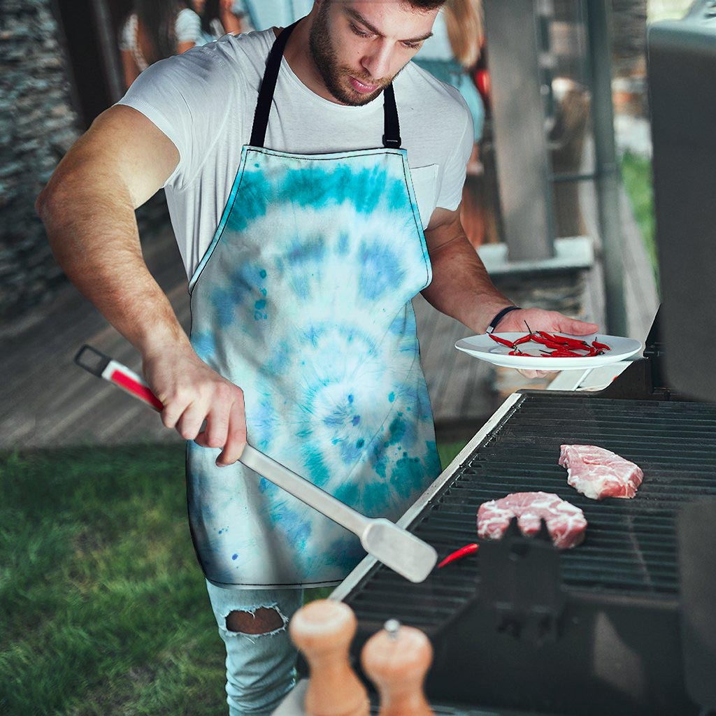 Turquoise Tie Dye Men's Apron-grizzshop