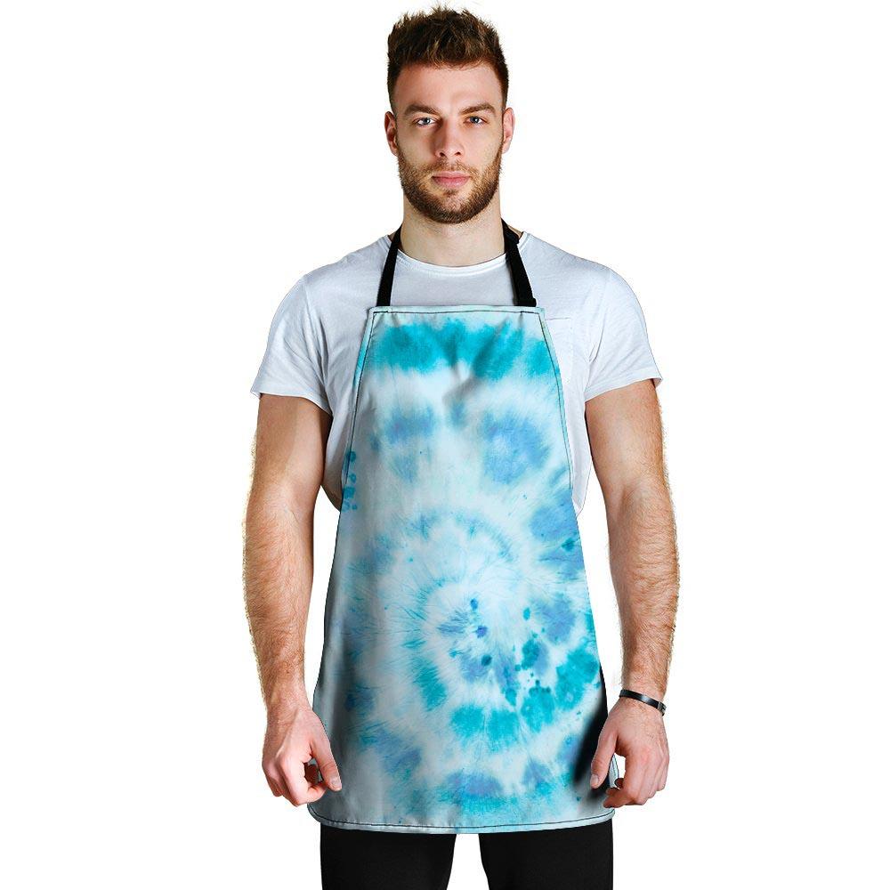 Turquoise Tie Dye Men's Apron-grizzshop