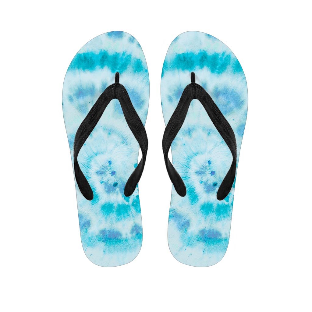 Turquoise Tie Dye Men's Flip Flops-grizzshop