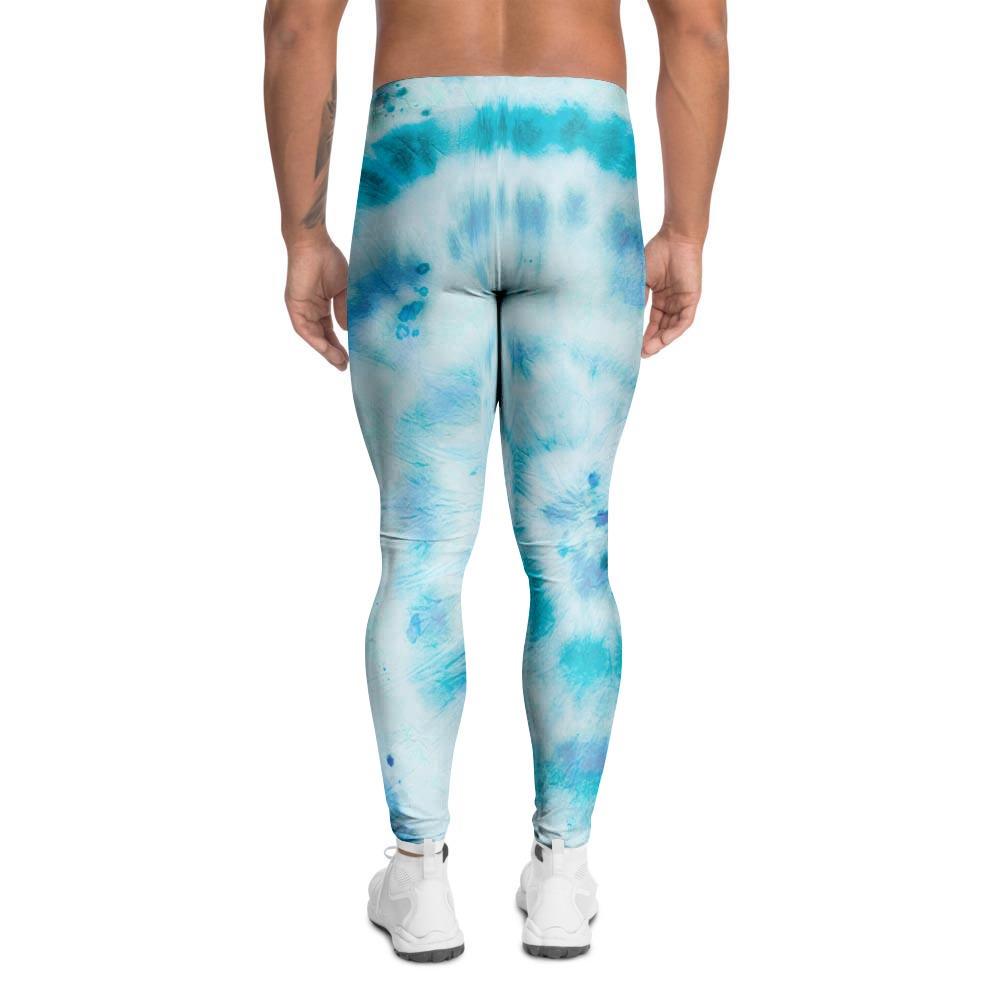 Turquoise Tie Dye Men's Leggings-grizzshop