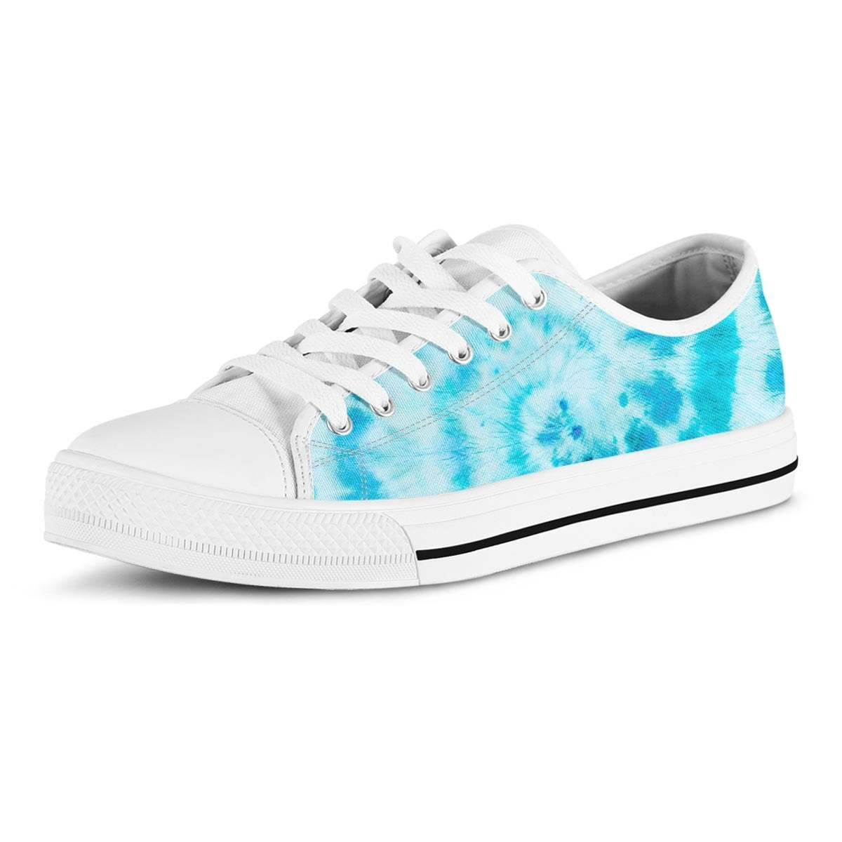Turquoise Tie Dye Men's Low Top Shoes-grizzshop
