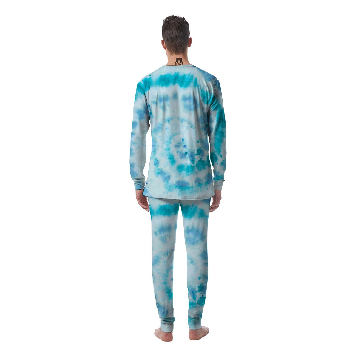 Turquoise Tie Dye Men's Pajamas-grizzshop