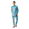 Turquoise Tie Dye Men's Pajamas-grizzshop