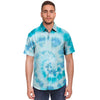 Turquoise Tie Dye Men's Short Sleeve Shirt-grizzshop