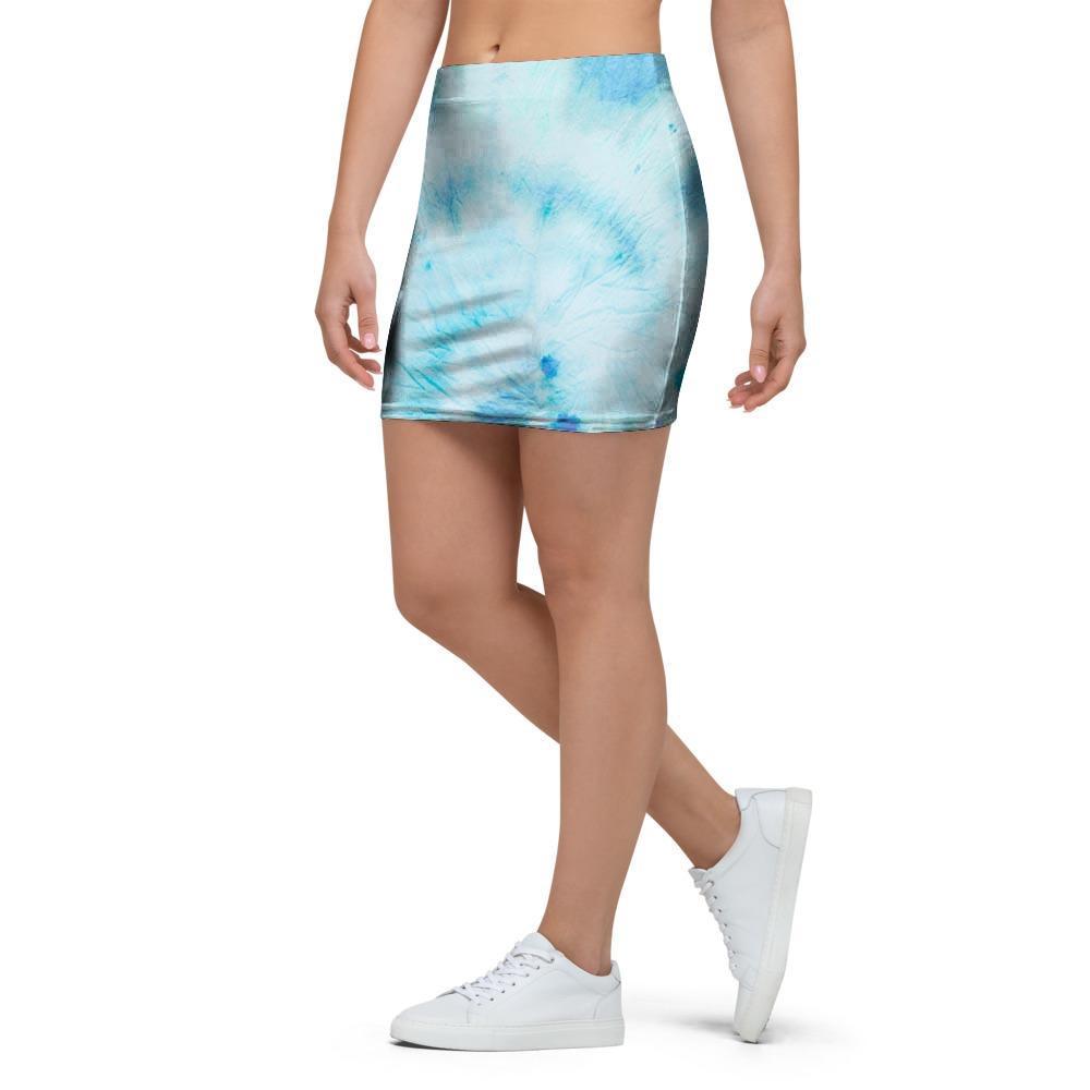 Turquoise Tie Dye Mini Skirt-grizzshop